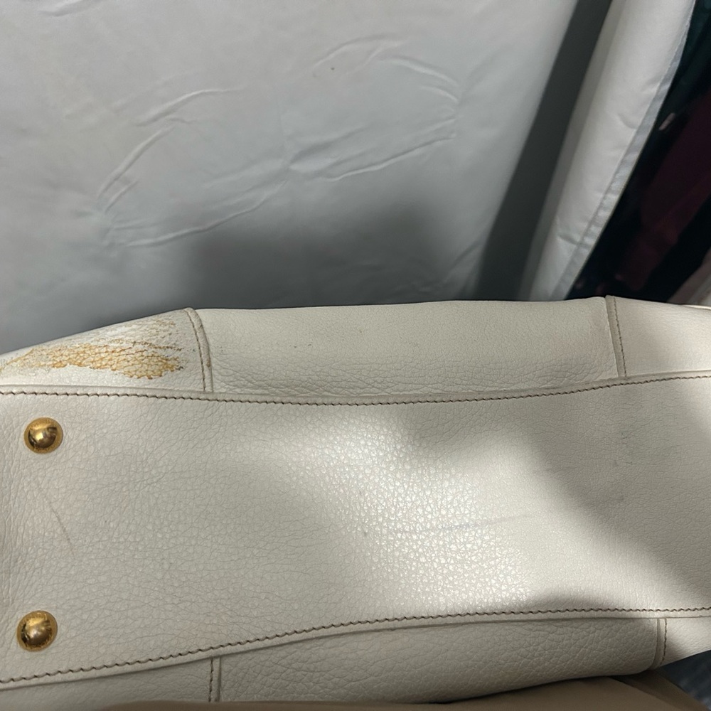 Prada Cream Leather Satchel with Gold-Tone Hardware - Picture 6 of 6